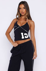 Can't Help The Feeling Halter Top Navy