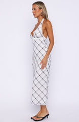 Champagne Dream Midi Dress Shadow Check