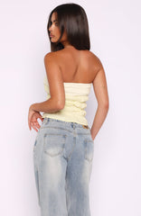 Changed Your Mind Strapless Top Lemon