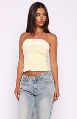 Changed Your Mind Strapless Top Lemon