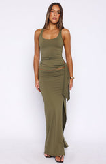Chasing Stillness Maxi Skirt Olive