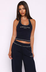 Chill In Style Halter Top Navy