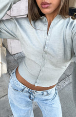 Cindy Cinched Knit Top Grey
