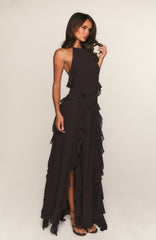 Control The Vibe Halter Maxi Dress Chocolate