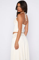 Cool Chaos Halter Top Off White