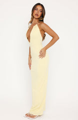 Cute Without Apology Halter Maxi Dress Lemon