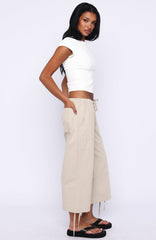 Date Me Capri Cargo Pants Stone