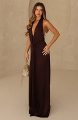 Delicate Delight Maxi Dress Chocolate