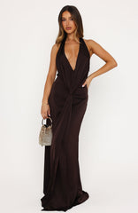 Delicate Delight Maxi Dress Chocolate