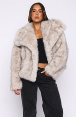 Dirty Martini Faux Fur Jacket Smokey Taupe