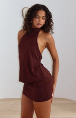 Envy Me Mini Halter Dress Chocolate