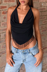 Eyes For You Halter Top Black