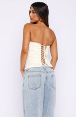 Forever Love Strapless Bustier Off White