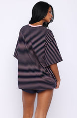Good Old Days Oversized Tee Pink / Navy Stripe