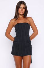 Grit And Glimmer Strapless Playsuit Navy Pinstripe