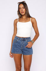 Hayley High Rise Denim Shorts Admiral Blue