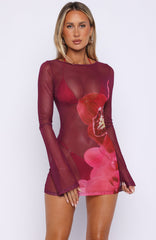 Ibiza Sands Long Sleeve Mini Dress Paradise Bloom
