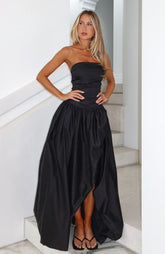 Keep My Promise Strapless Maxi Dress Black