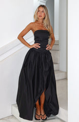 Keep My Promise Strapless Maxi Dress Black