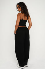 Know What You Want Barrel Leg Sweatpants Black