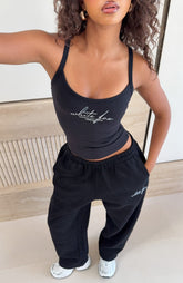 Know What You Want Singlet Top Black
