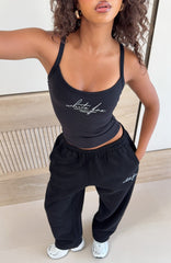 Know What You Want Singlet Top Black