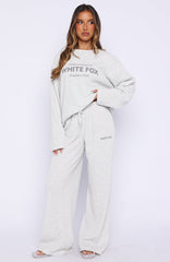 Leave Me Out Of It Waffle Wide Leg Sweatpants Grey Marle