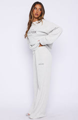 Leave Me Out Of It Waffle Wide Leg Sweatpants Grey Marle
