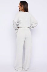 Leave Me Out Of It Waffle Wide Leg Sweatpants Grey Marle