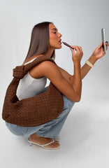 Lexi Shoulder Bag Chocolate Faux Suede