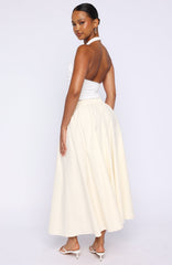 Lost In Your Love Maxi Skirt Cream