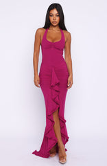 Main Character Energy Mesh Maxi Dress Fuchsia