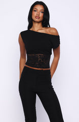 Mesmerised Eyes Off Shoulder Top Black