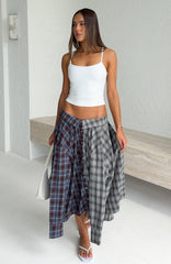 At First Light Button Up Shirt Blue/Grey Check