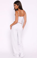 Off The Field Double Waistband Wide Leg Sweatpants Grey