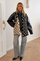 Olesia Polka Dot Scarf Black & Cream