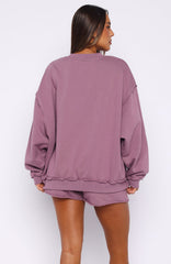 On My Own Terms Oversized Drop Shoulder Sweater Dusty Plum