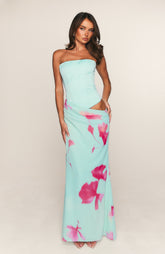 Peach Fizz Strapless Maxi Dress Amalfi Muse