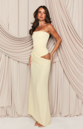 Peach Fizz Strapless Maxi Dress Lemon