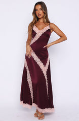 Powerful Pose Satin Maxi Dress Plum/Baby Pink