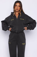 Proving Myself Wrong Zip Front Hoodie Charcoal