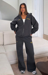Proving Myself Wrong Wide Leg Sweatpants Charcoal
