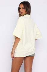 Pure Intent Oversized Short Sleeve Polo Shirt Lemon