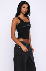 Radiant Beauty Studded Tank Top Black
