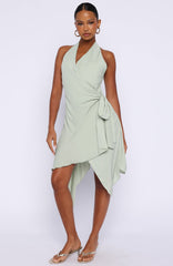 Reminiscing Halter Midi Dress Mint