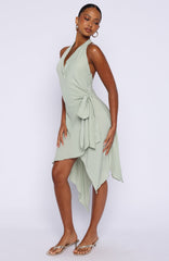 Reminiscing Halter Midi Dress Mint