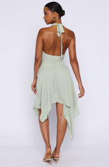 Reminiscing Halter Midi Dress Mint