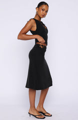 Save My Heart Midi Skirt Black