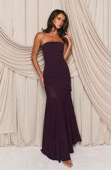 Sending My Best Strapless Maxi Dress Burgundy