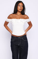 Shaking Things Up Strapless Bustier White